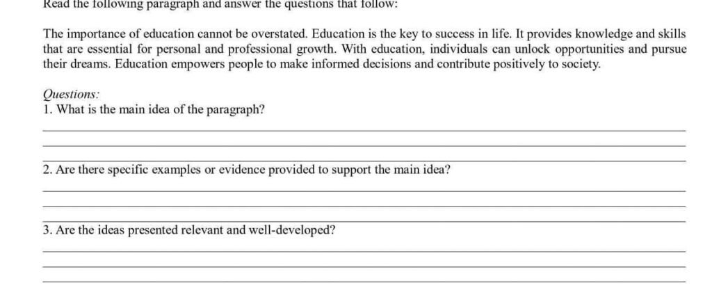 What is the Main Idea of Importance of Education: Unlocking Future Success